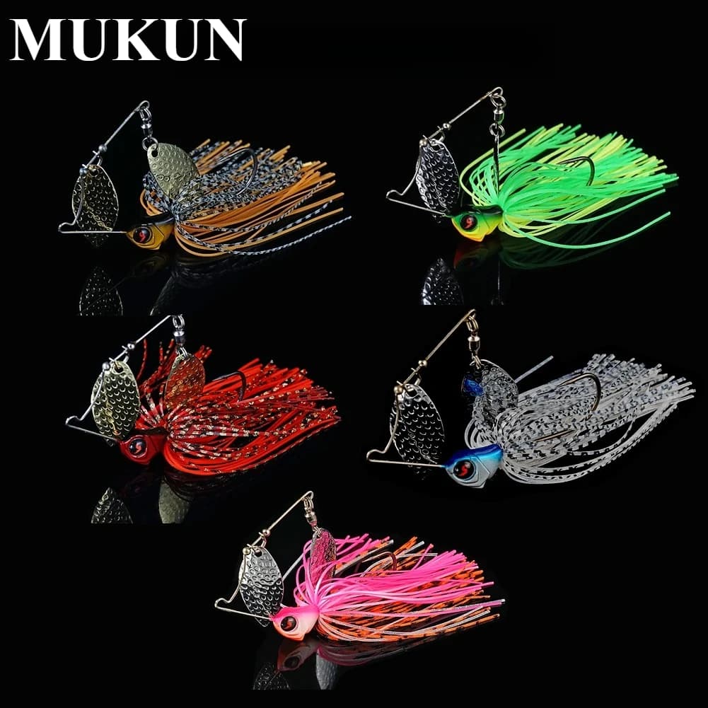 MUKUN Spinnerbait Esche da pesca 11g Doppia lama di salice Spinner Esche per Bass Pike Tiger Muskie Metal Jig Lure