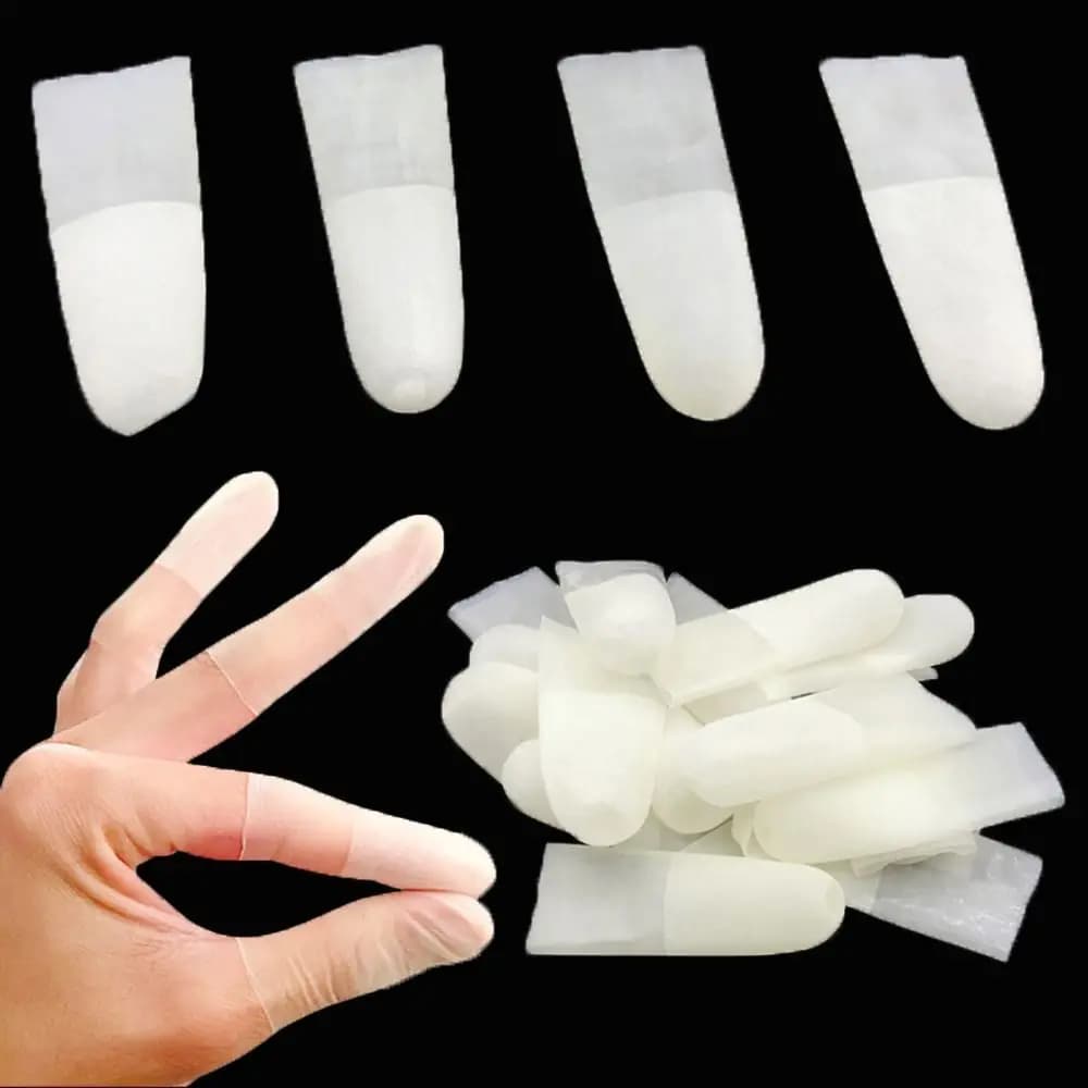 100 pezzi di copertura per le dita usa e getta in lattice senza polvere trasparente glassa protezione per le dita guanti antiscivolo strumento per Nail Art