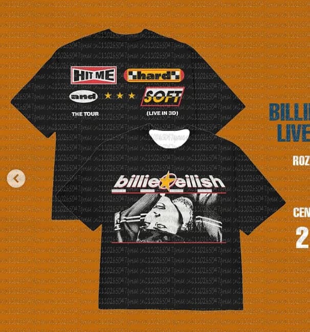 Billie Eilish - Hit Me Hard and Soft The 2026 Tour Graphic T-shirt da uomo unisex a maniche corte Y2k oversize popolare