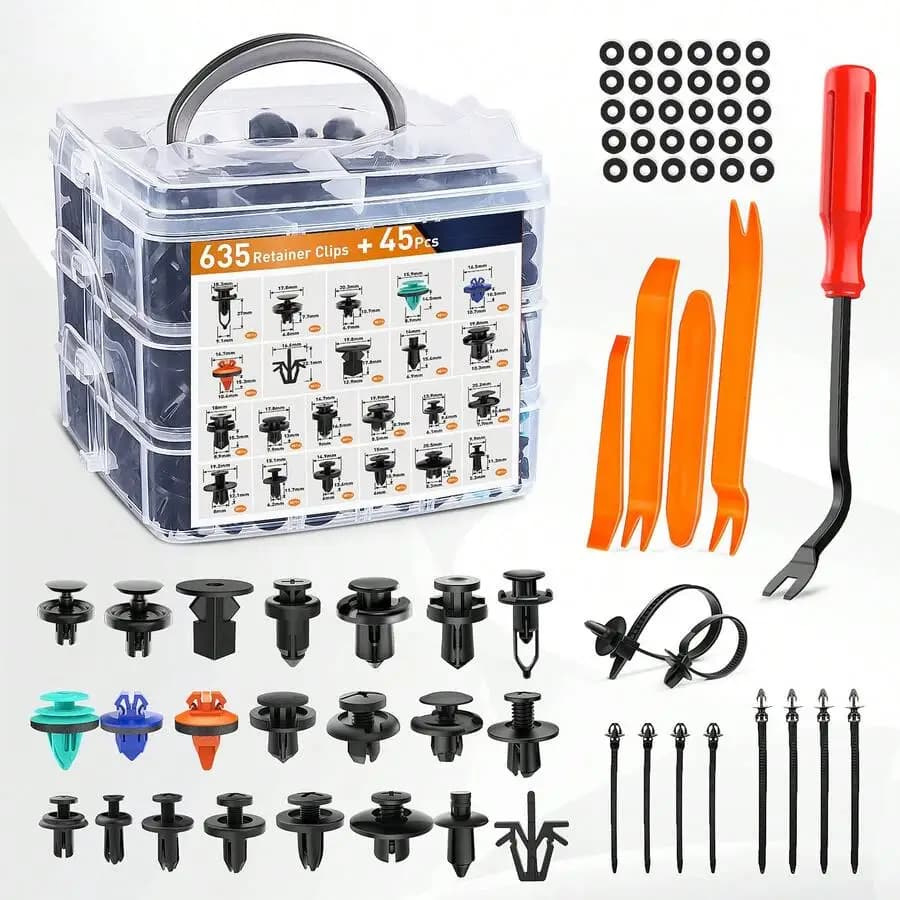 700Pcs Car Push Retainer Clips Auto Fasteners Assortment 30 Sizes Nylon Bumper Rivets With 10 Cable Ties Fasteners Remove