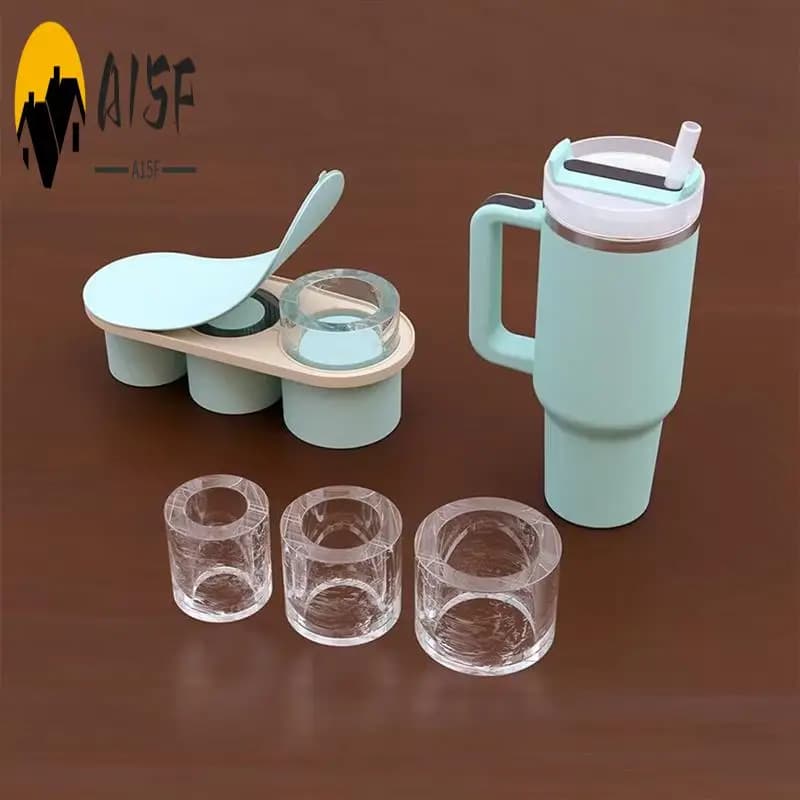 A15F-3PCS 3 Griglia di Ghiaccio Stampo Per Stanley Silicone Ghiaccio Quadrato FAI DA TE Maker Modello Smonta Rapido Forniture Per La Cucina Per La Casa