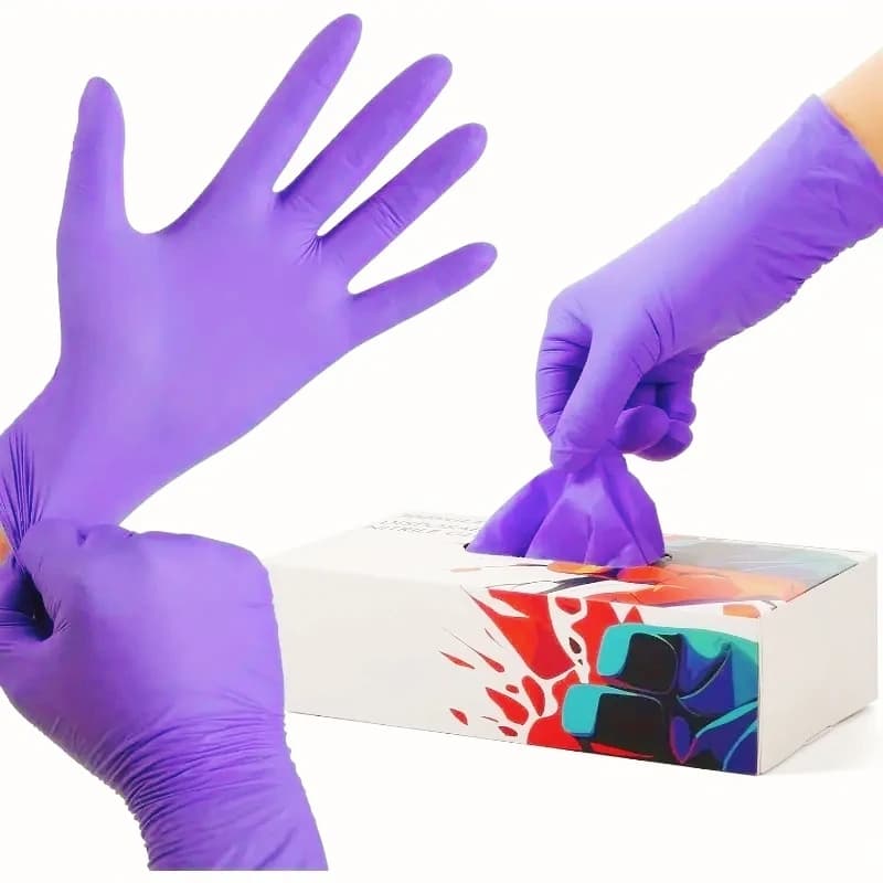 Guanti in nitrile viola resistenti da 5 milioni Guanti monouso per la pulizia della casa per cucina Tatuaggio Salone di bellezza Guanto da lavoro industriale
