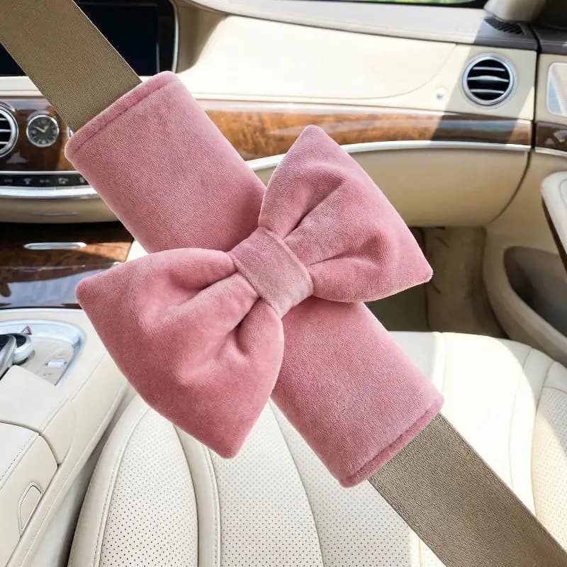 1pc Creative Bowknot Universal Car Safety Seat Belt Cover Ice Silk Shoulder PadHot