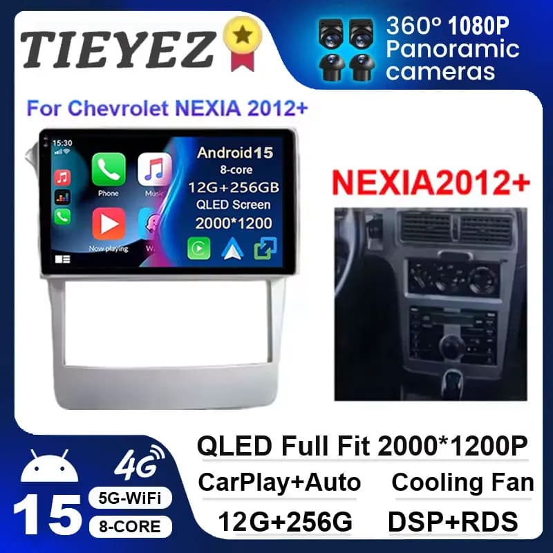 Lettore multimediale per auto Android 15 per Chevrolet Nexia 2012 Schermo Oled Bluetooth USB Radio Video Navigazione GPS Supporto Carplay