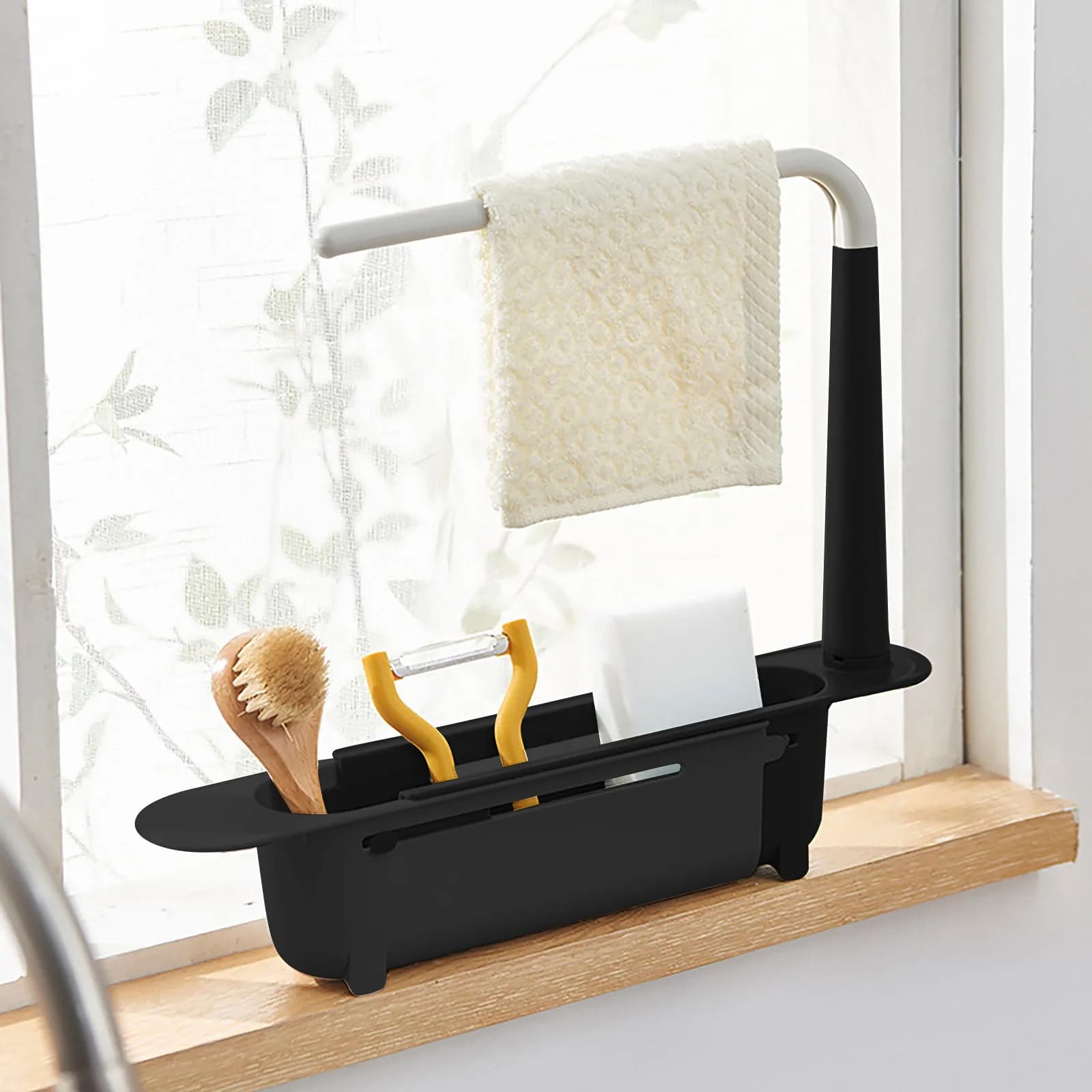 Escopico lavello scaffale scolapiatti organizzatore da cucina portasapone portasciugamani portaoggetti organizzatore cestino gadget accessori