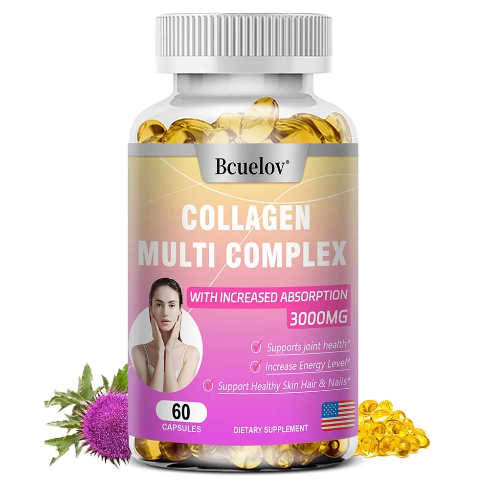 Complex collagen capsules: promotes hair growth, skin and nail health, supports the health of joints, bones and muscles, for women and men