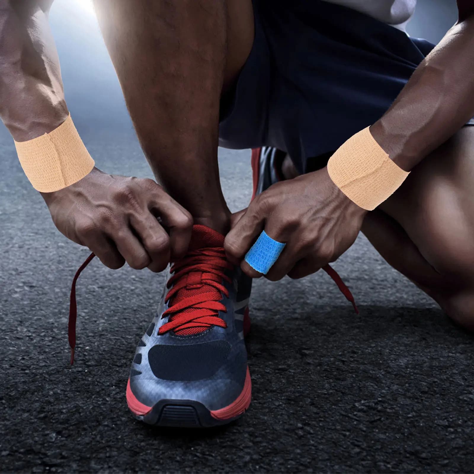 6 Rotoli di Bende Adesive Sportive Flessibili e Traspiranti per Supporto di Polso, Caviglia, Ginocchio e Dita per Esercizi all'Aperto