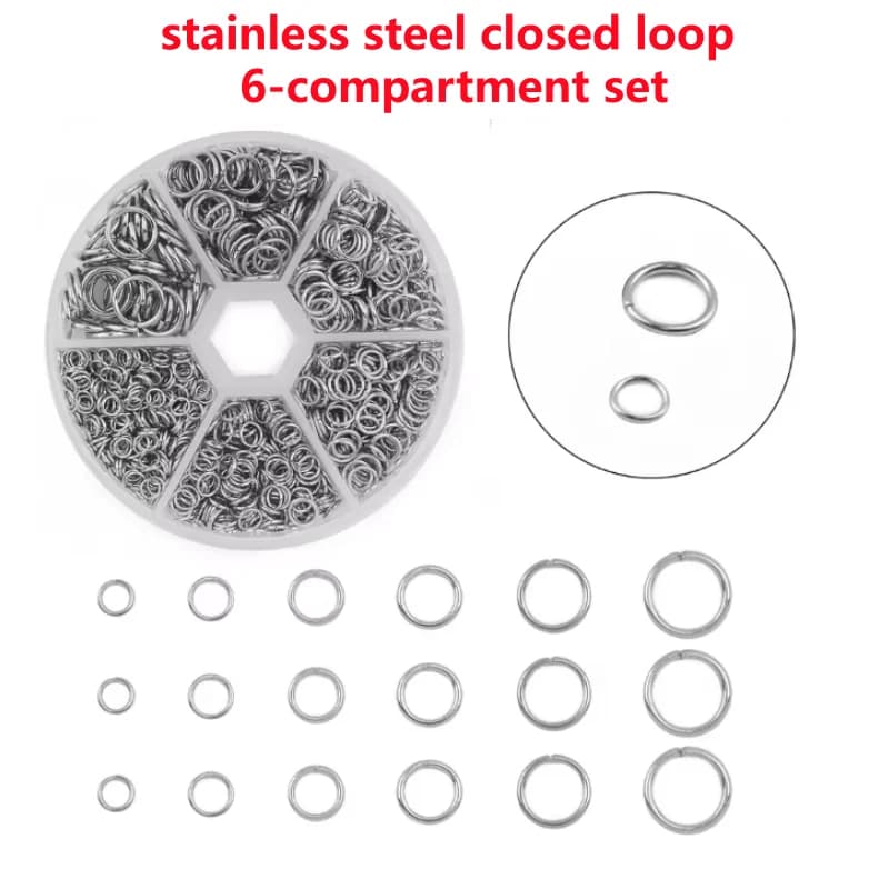Set di 1 Scatola di Anelli Aperti in Acciaio Inox per Connettori O-ring, per Creazione Fai-da-Te di Braccialetti, Orecchini e Collane, Accessori e Forniture