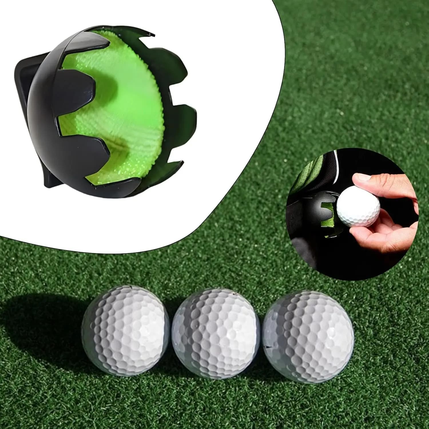 Detergente per palline da golf, rondella per palline da golf, attacca alla cintura, gadget per la pulizia, con clip di fissaggio per uomini, festa del papà, sport all'aria aperta