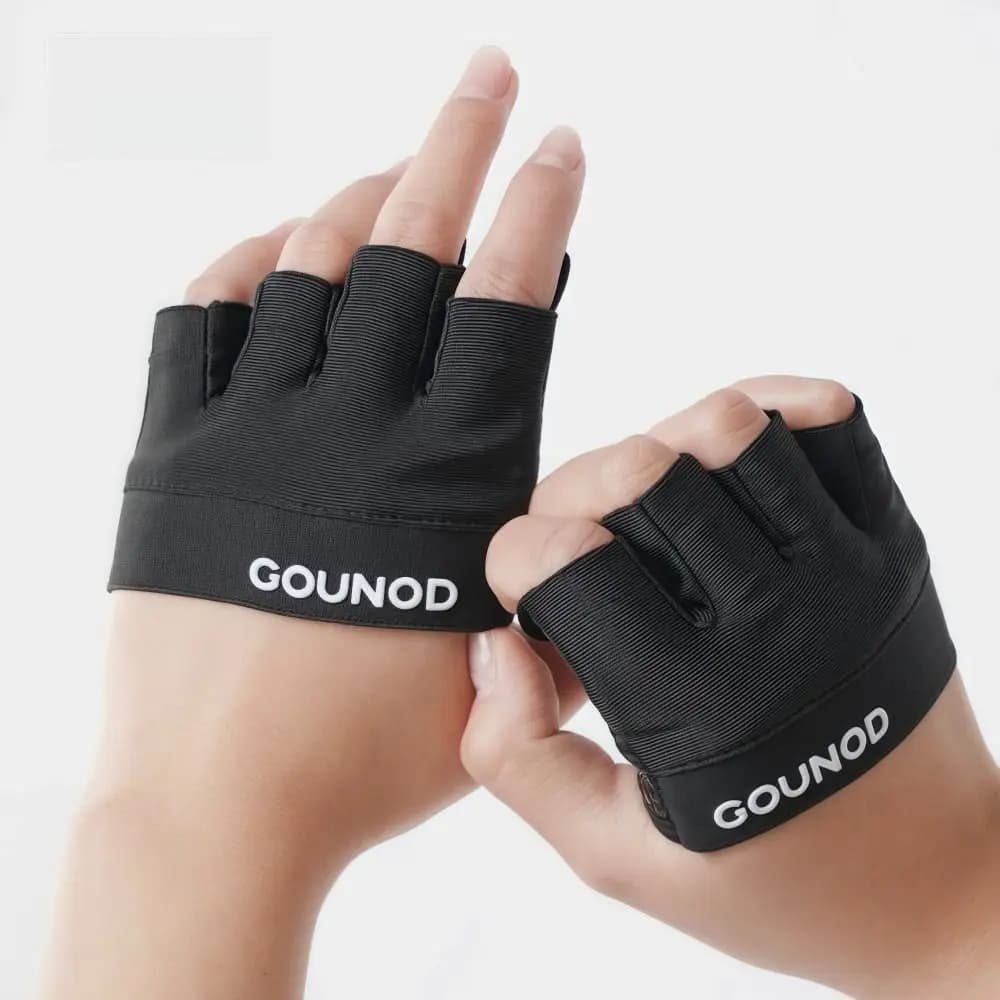 Guanti da Ciclismo Mezze Dita Antiscivolo Resistenti all'Usura, Guanti da Palestra a 4 Dita Traspiranti con Protezione del Palmo, Guanti Sportivi Unisex