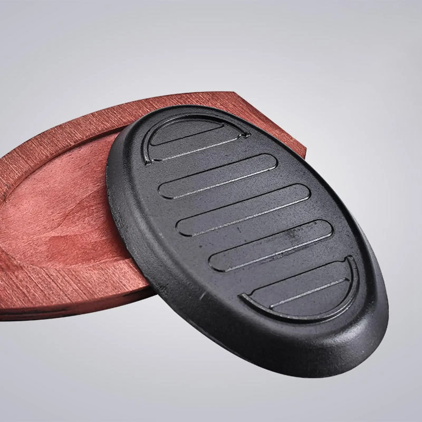 Steak Fry Plate Steak Serving Plate Nonstick Oval Shape Fajita Sizzling Pan Teppanyaki Grill Pan for Cooking Home Stovetops