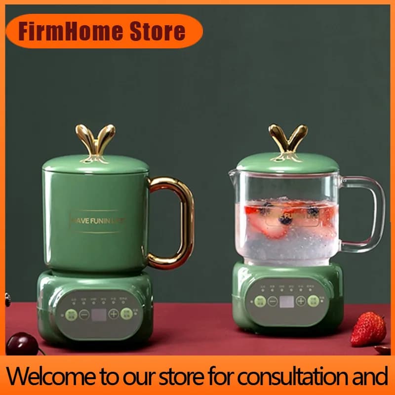 FirmHome Store220V 600ML Mini Electric Stewing Cup Office Tea Porridge Milk Heating Water Kettle Ceramic/Glass Health Soup Cooke