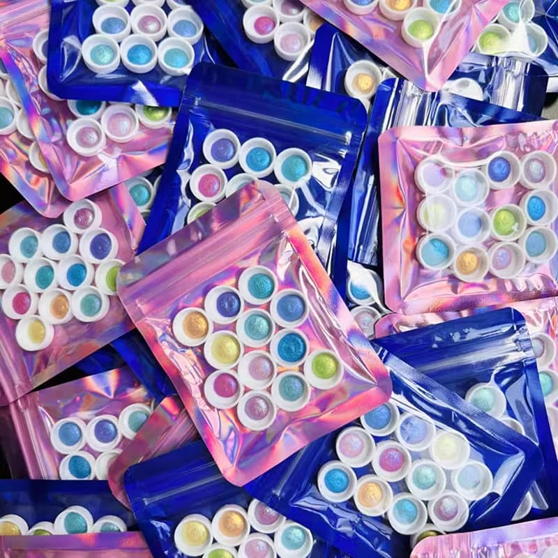 Pearl/Chameleon Watercolor Pig Test Points 9/12 Color Trial Sample Painting Calligraphy Nail Art Glitter Watercolor Art Supplies