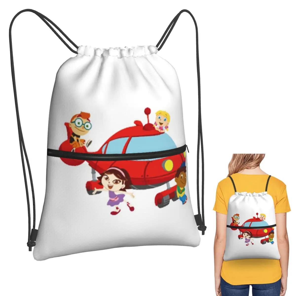 Little Einsteins Backpacks Fashion Drawstring Bags Sports Bag Book Bags for Man Woman School