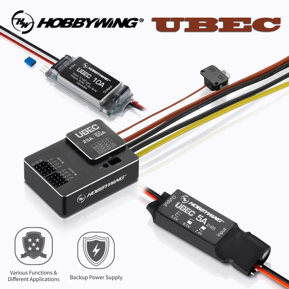 Modulo Regolatore di Tensione Hobbywing 3A 5A 10A 25A UBEC per Droni FPV da Corsa, Quadricotteri e Accessori per Modelli Telecomandati