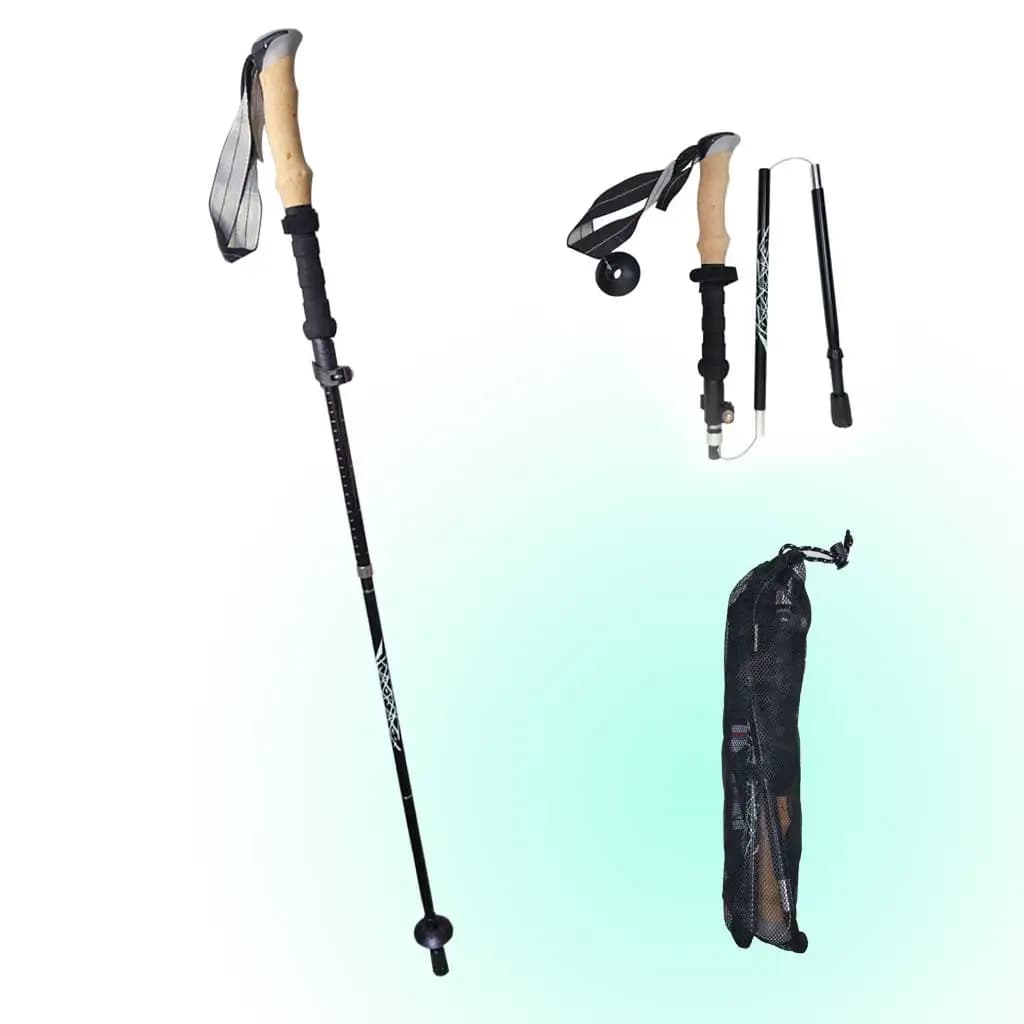 Bastoncini da Trekking in alluminio 5 sezioni assorbitore ultraleggero bastoncini telescopici pieghevoli bastone da Trekking bastone da arrampicata