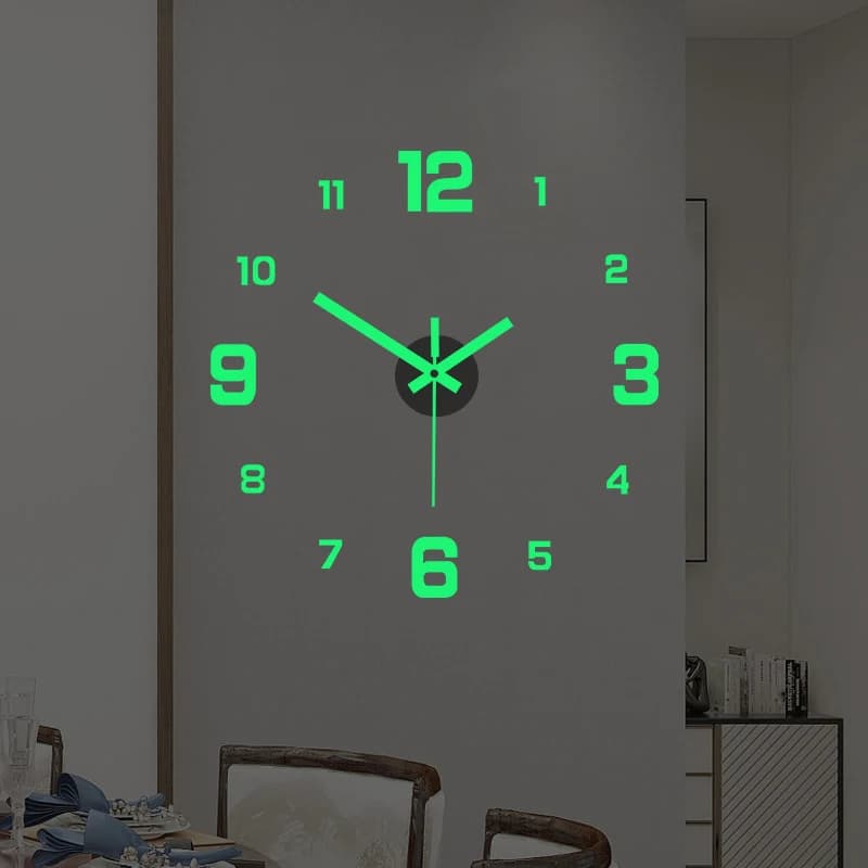 Orologio da parete fai da te per casa, ufficio, senza cornice, moderno, 3D, adesivi a specchio, design per camera d'albergo, decorazione per scuola