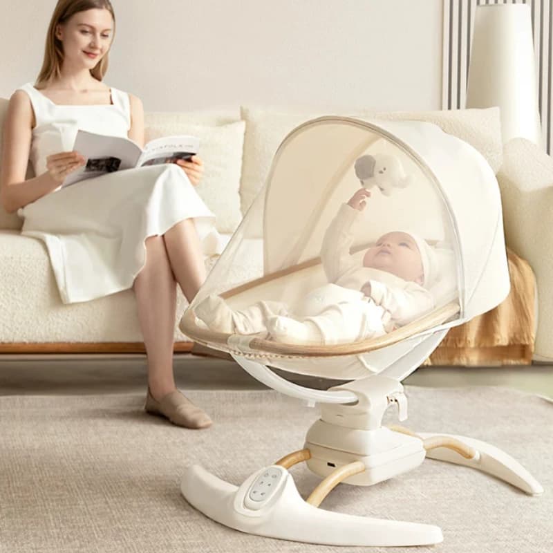 Baby Swings for Infants,Bluetooth Infant Swing with Music Speaker,Remote Control-Portable Baby Rocking Chairs for Indoor Outdoor