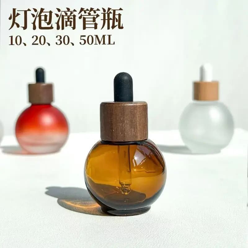 Offerta Speciale: Bottiglia in Vetro a Forma di Lampadina 20/30/50ml, Flacone Diffusore Rotondo, Contenitore Ricaricabile per Oli Essenziali Fai-da-Te