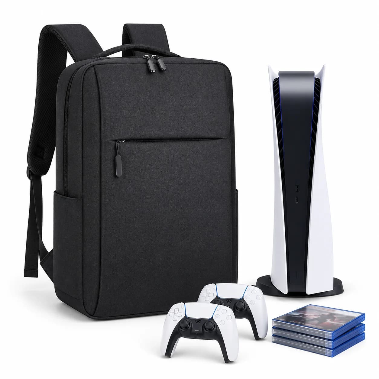 Carrying Case for PS5,Travel Backpack for PS 5,Large Capacity Protective Storage Bag for PS 5,Controllers, Cards, Accessories