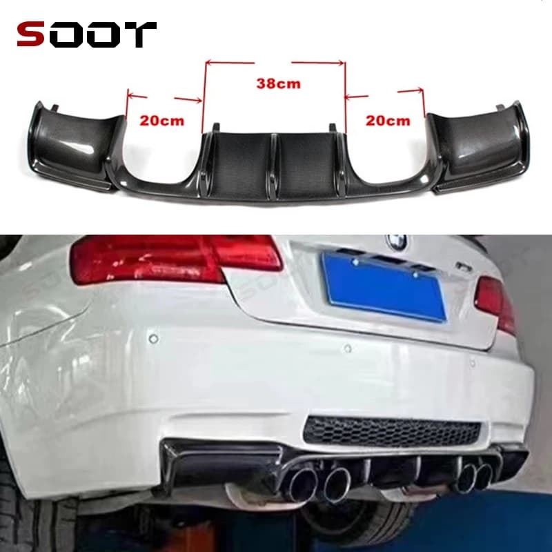 Diffusore Posteriore in Fibra di Carbonio per BMW M3 E92 E93 2005-2011, Splitter Posteriore, Spoiler, Labbro Posteriore, Parti Auto