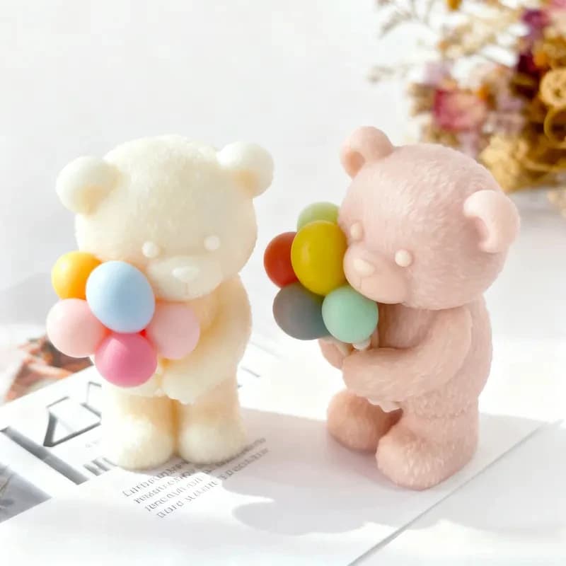 Nuovo Stampo in Silicone 2026 per Orsetto di Palloncini Fai-da-te per San Valentino, Regalo Fatto a Mano, Candele Profumate, Gesso, Resina, Decorazioni