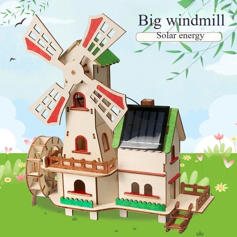 Kit Fai-da-Te per Casa con Mulino a Vento ad Energia Solare, Modello Educativo per Esperimenti Scientifici, Giocattolo Educativo di Fisica per Bambini