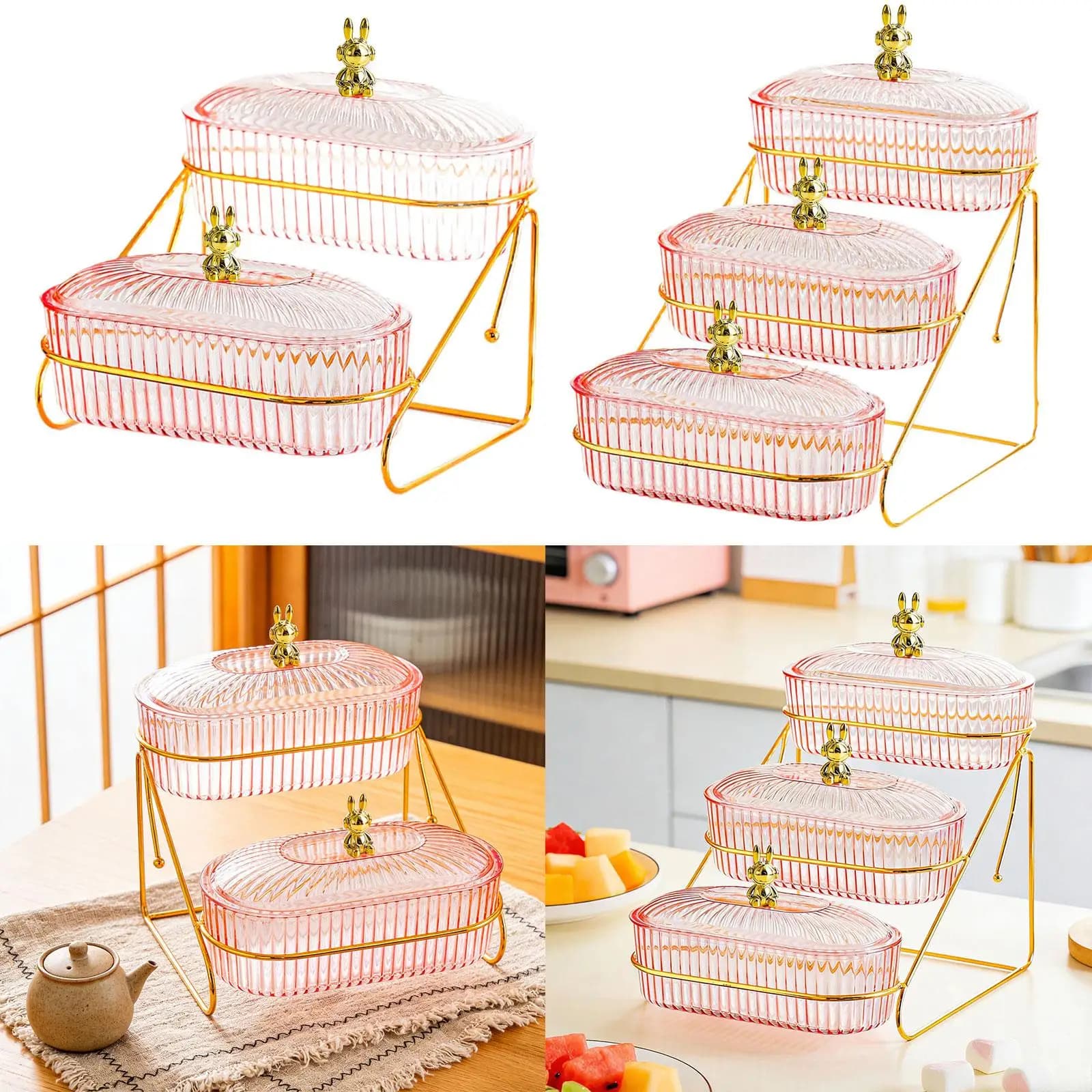 Organizzatore per Piatti di Frutta Secca, Vassoio Trasparente Multiuso in Stile Nordico con Coperchio per Caramelle, Cupcake, Antipasti e Noci