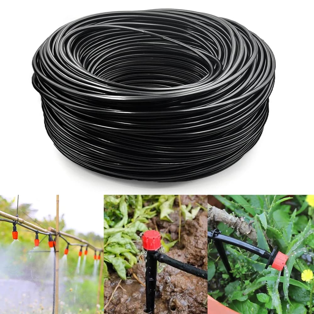 5 m black drop irrigation hose, perfect for DIY garden irrigation system or as empty distribution tubes for any garden