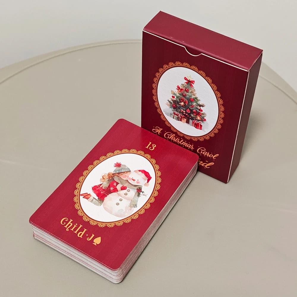Christmas Carol Lenormand Deck 9*6cm Printed on 350GSM Double-embossed Cardstock 42 Pcs Cute Christmas-themed Lenormand Cards