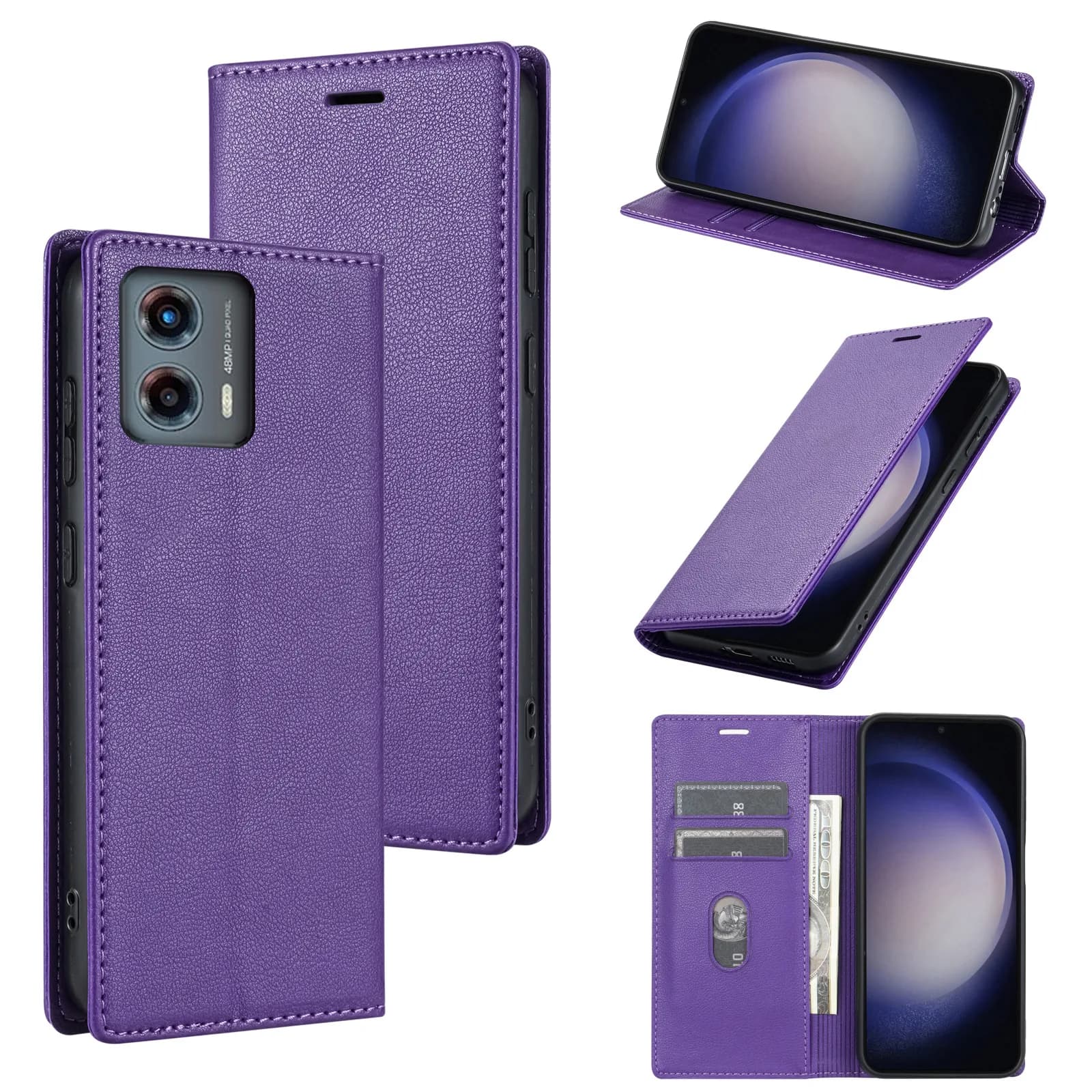 Suitable for Pixel 10 Pro XL mobile phone case Google 9Pro solid color lychee pattern flip cover magnetic card slot wallet shell