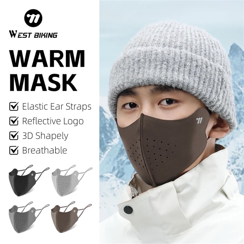 WEST BIKING Maschera 3D calda invernale 10A Tessuto antibatterico Sport unisex Corsa Sci Maschera da ciclismo Passamontagna traspirante