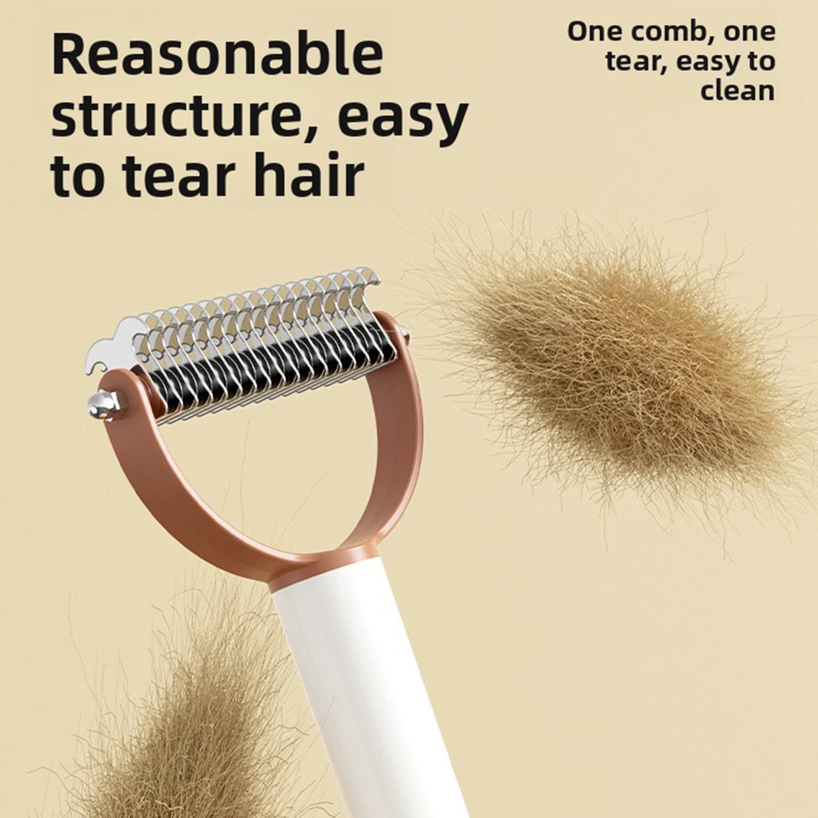 Strumento per la rimozione del pelo intrecciato per cani a pelo lungo con rullo antipelucchi integrato per la toelettatura degli animali domestici