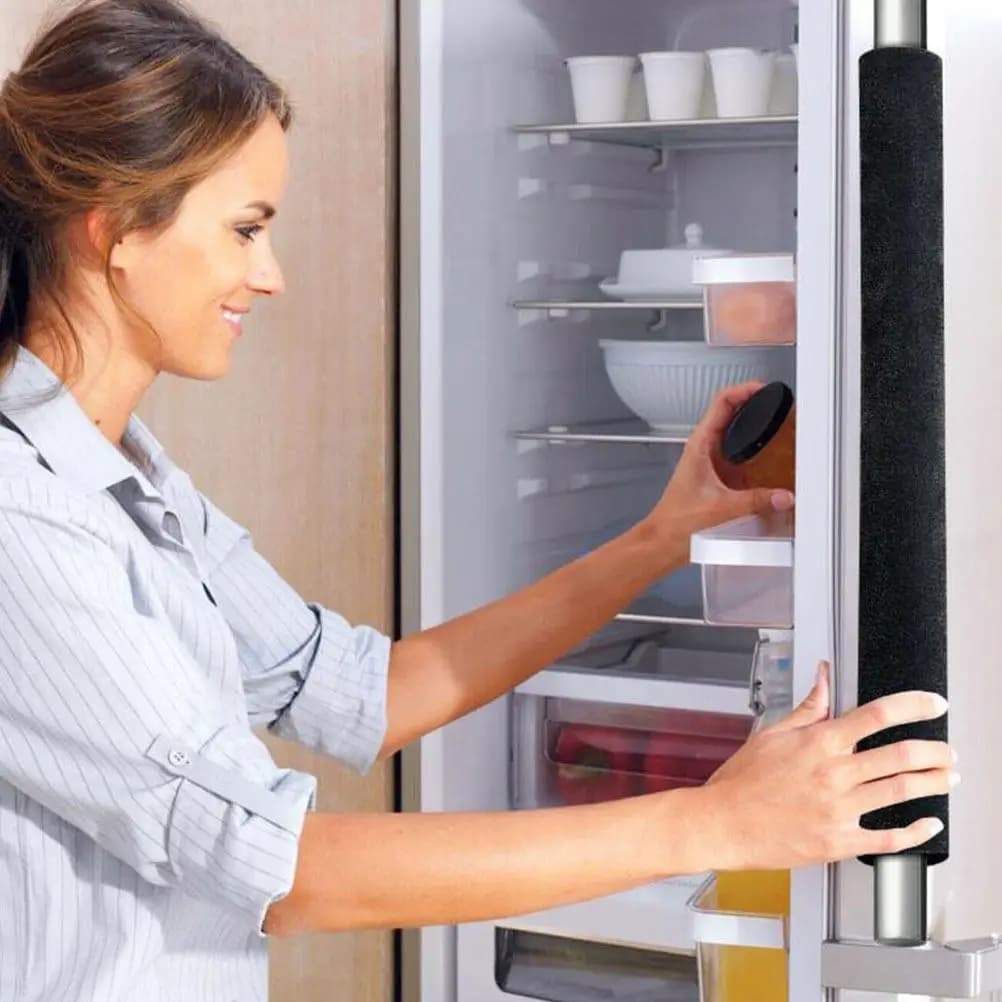 2 Pezzi Copri Maniglia Frigorifero in Silicone Morbido, Protezioni per Maniglie in Acciaio Inox per Elettrodomestici da Cucina