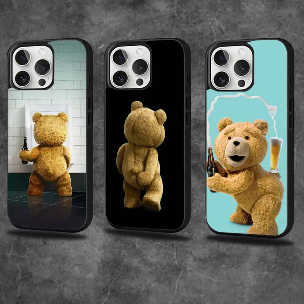 Custodia per telefono T-Teddy B-Bear Movie Ted per iPhone 17,16,15,14,13,12,11,Pro,Max,Plus,Mini,SE4,E Ricarica wireless magnetica Magsafe
