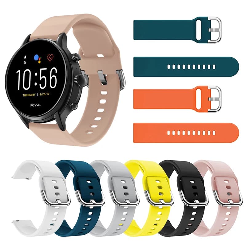 Cinturini in Silicone da 22MM per Fossil Gen 5 Carlyle HR Julianna HR Band per Fossil Sport 43mm / Q Explorist HR Gen 4 Watch band Correa