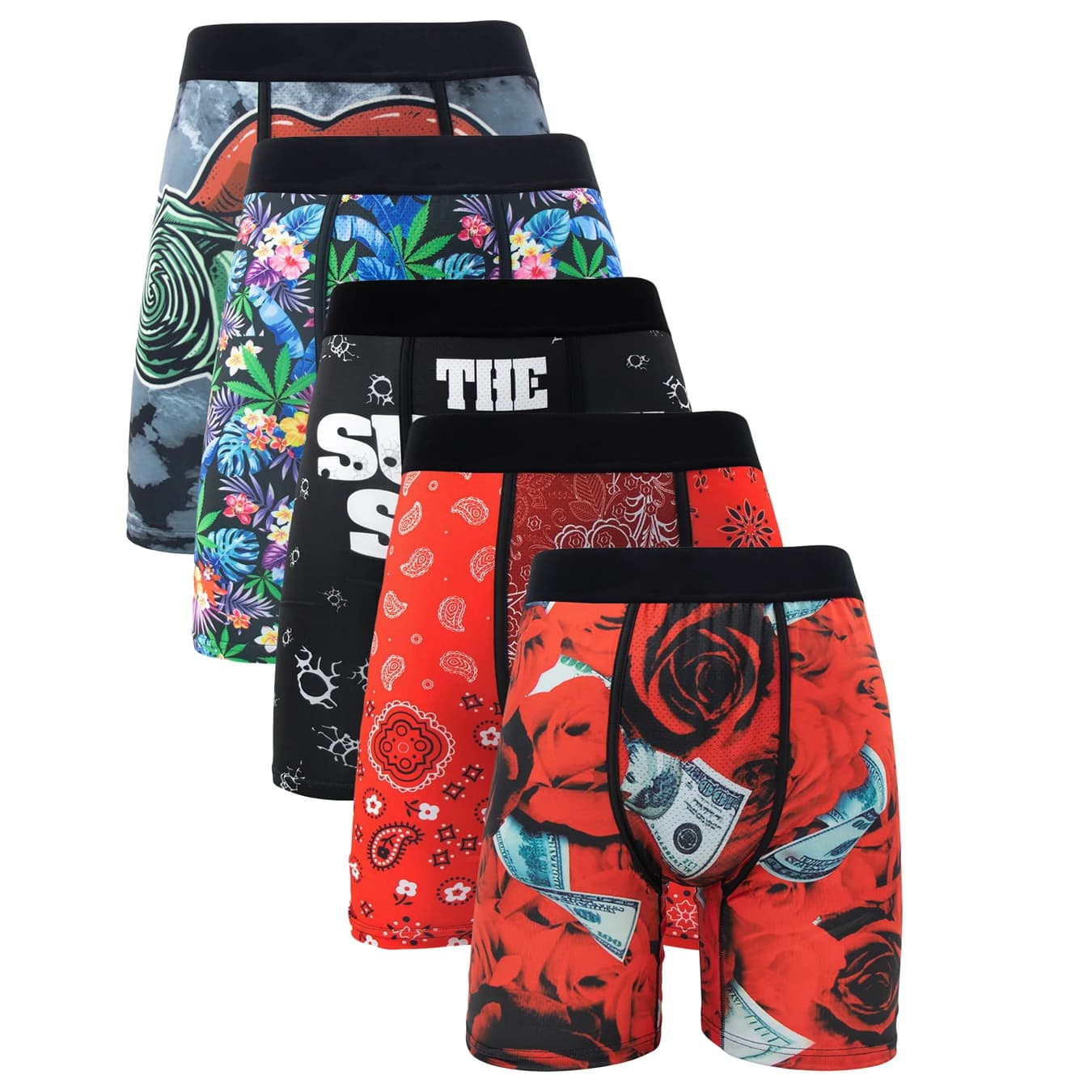 5 pieces men's panties Sexy Set summer breathable men's underwear boxer fashion men's panties Plus Size men's boxer Trunks