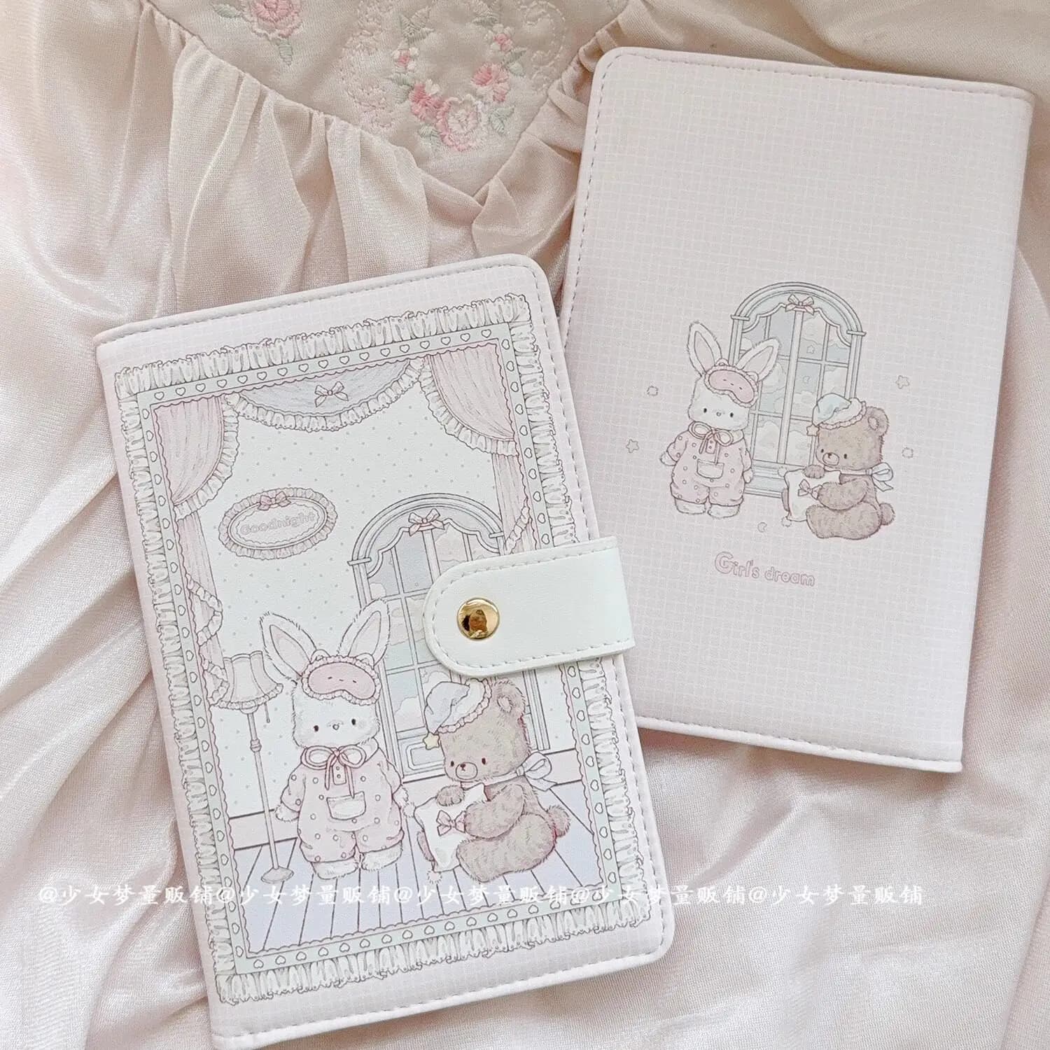 Portacarte Night Rabbit Bear, custodia multifunzionale per passaporto e biglietti da viaggio, portacarte Kawaii Girl's Heart per badge identificativo