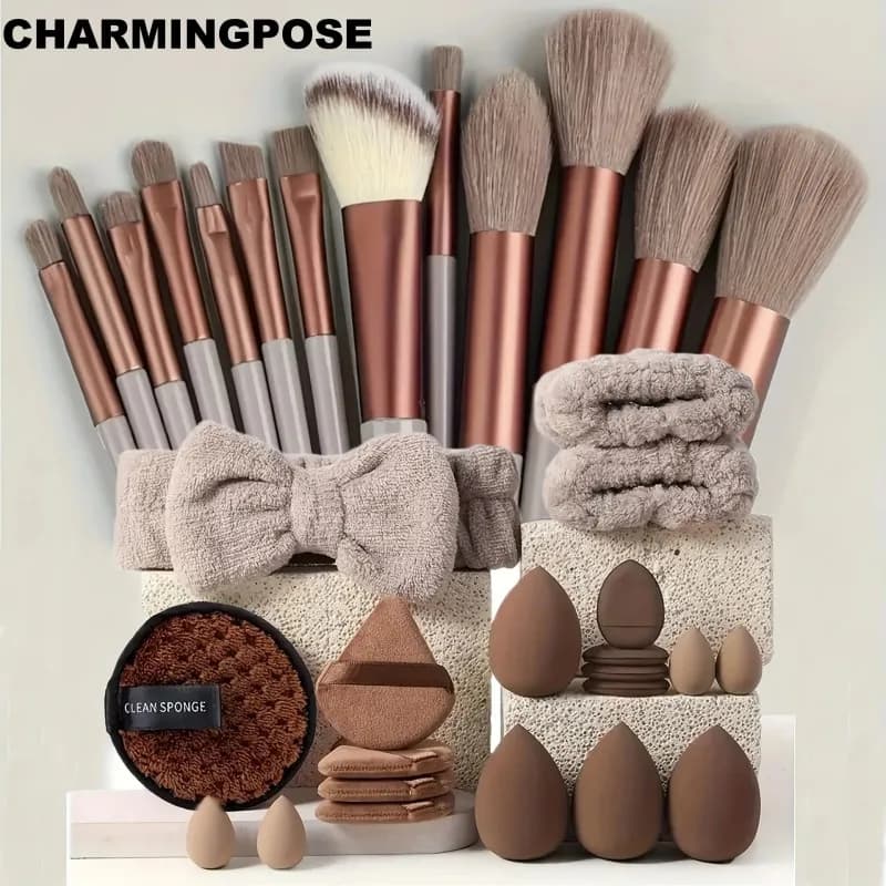 Set of 33 sponges for make-up, sponge for foundation, make-up wedges for impeccable finish, removal and cleaning of make-up, reusable and L