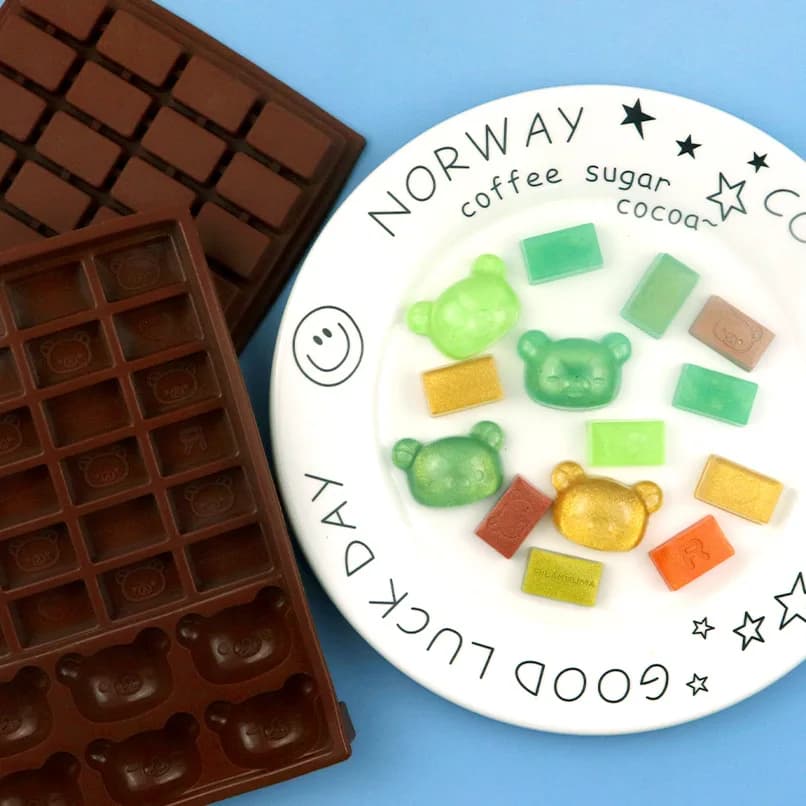 Stampo per cioccolato in Silicone con orso quadrato, stampo per cubetti di ghiaccio XG360