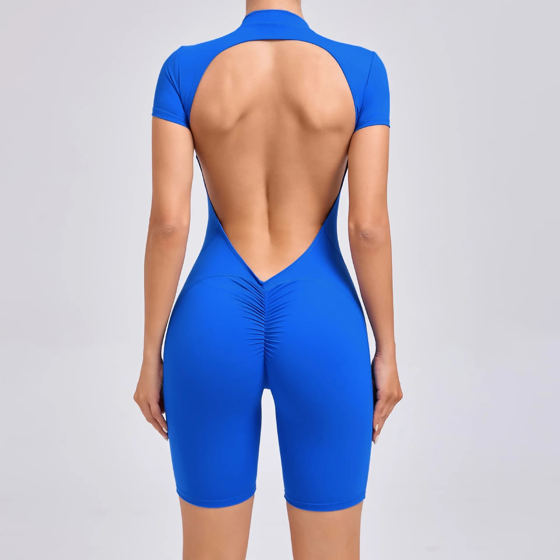 2025 Pad Nylon Women's Body Fitness Yoga Set Hinge V Butt Full Shorts Set Gym Sports Push Up Cycling Jumpsuit
