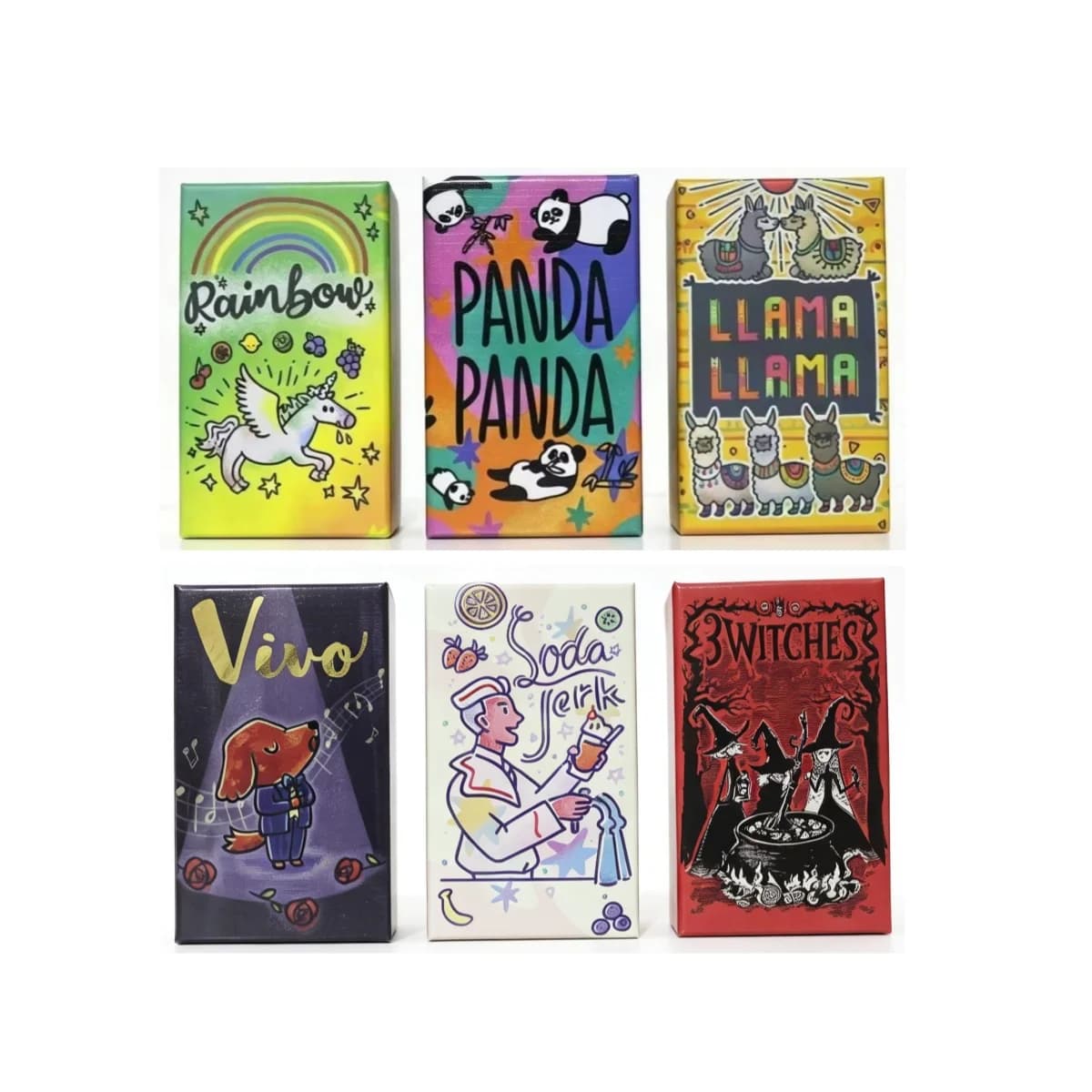 Hot - Soda Jerk Card Game | 3 Witches | PANDA PANDA | Rainbow | Llama Llama | Vivo Tiny Box Board Game