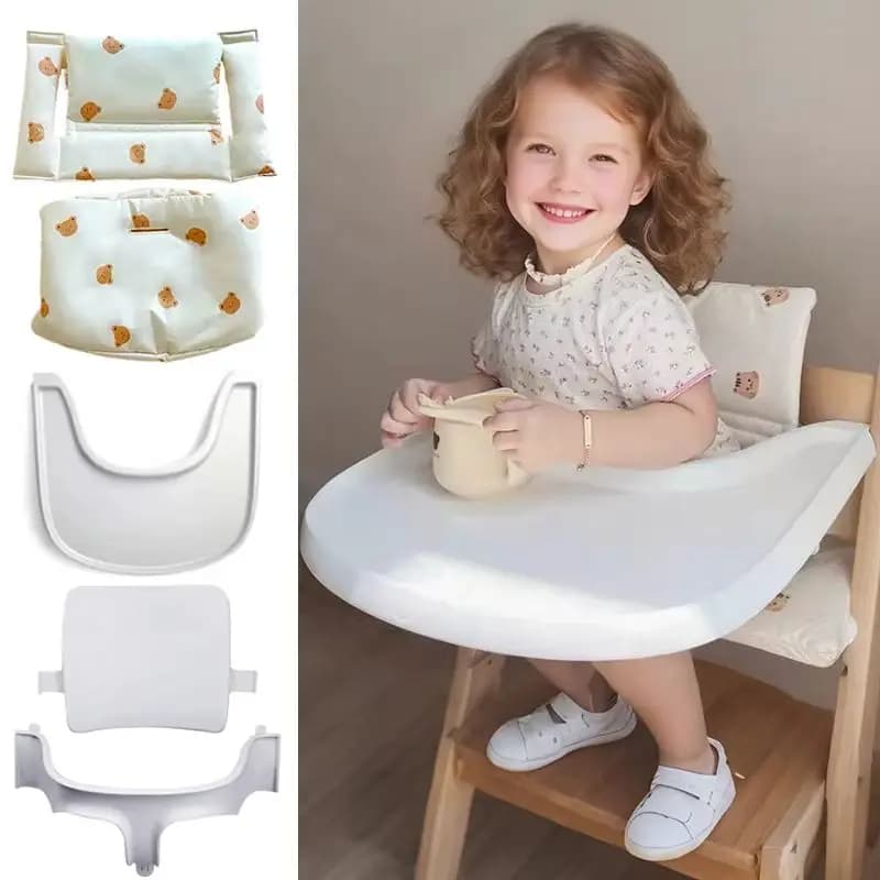 1pc Sedia di crescita Piatto da pranzo Recinzione Babie Cuscino per bambini Piatto da tavolo Seggioloni in ABS Vassoio per bambini Accessori per sedie da pranzo lucide