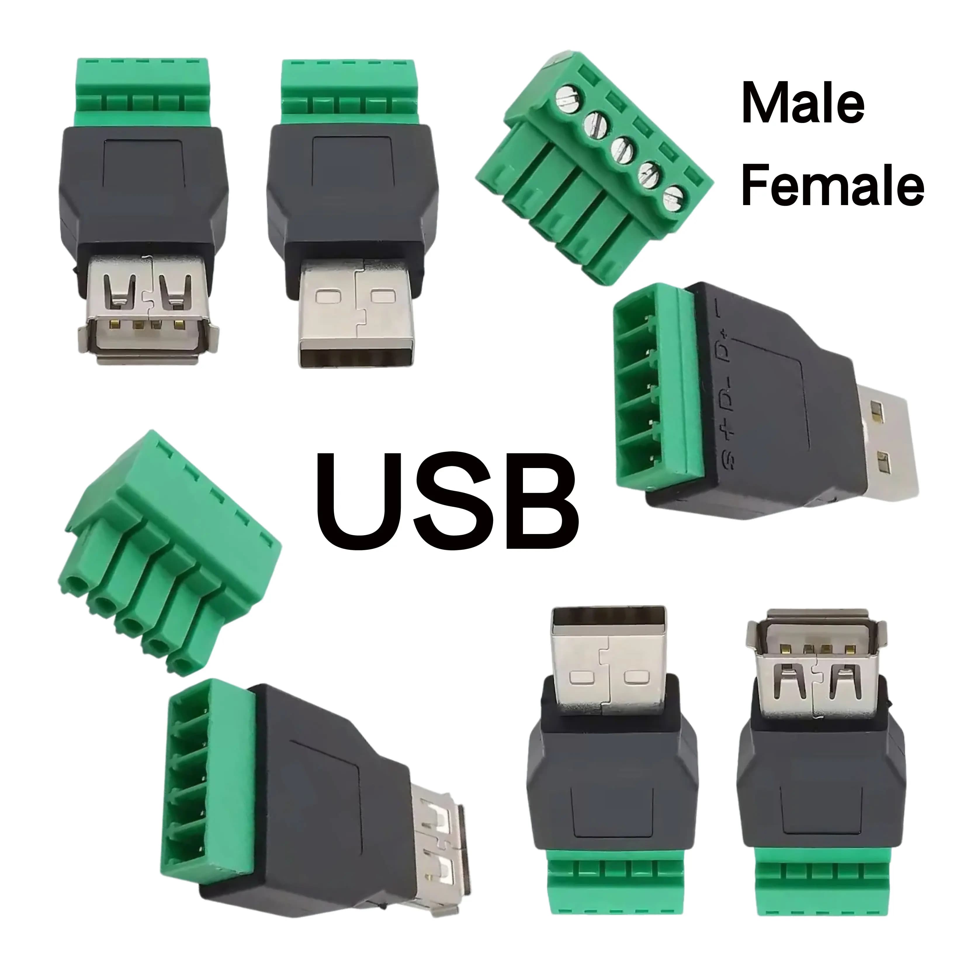 Tastiera del telefono del computer Mouse Spine USB Tipo A 2.0 Connettore maschio/femmina a vite senza saldatura con adattatore scudo