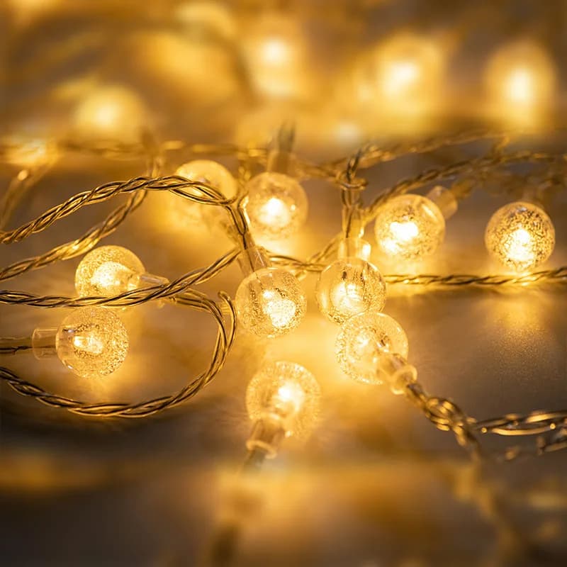 Luci a corda a sfera a bolle a LED Luci fiabesche per interni a batteria con bagliore dorato per decorazioni di Capodanno per le vacanze di nozze
