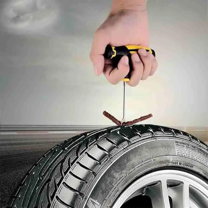 Nuovo Kit di Riparazione Pneumatici d'Emergenza - Strisce di Gomma e Colla Resistente per Riparazioni Rapide di Forature su Auto/Camion/Camper