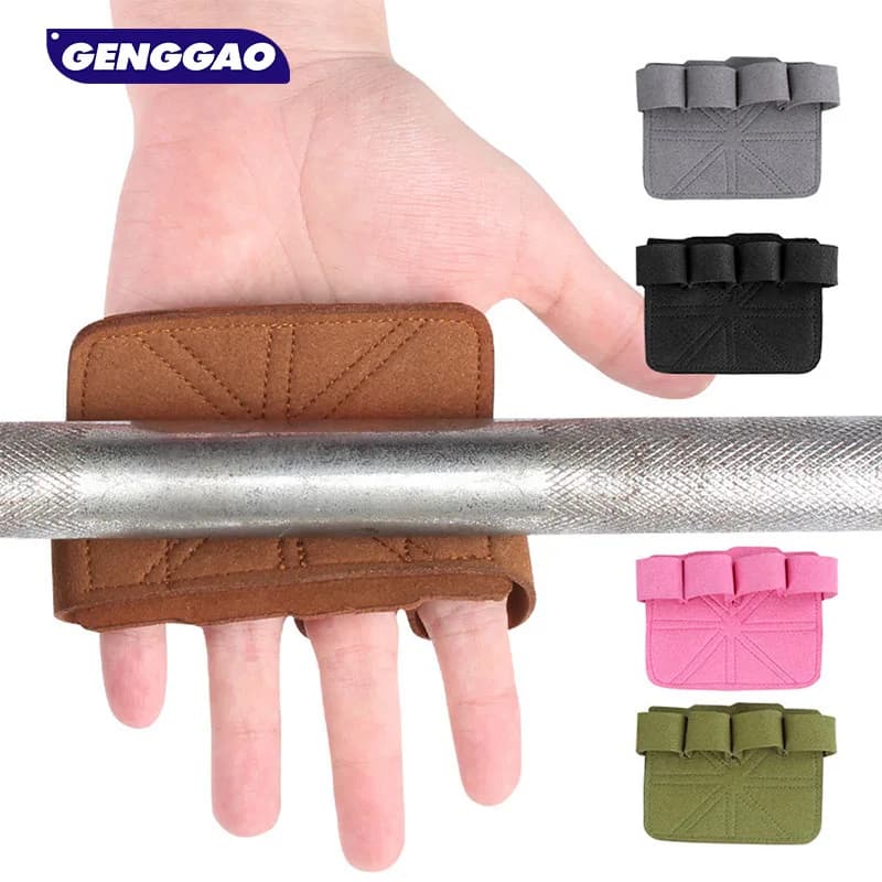 1 pair of gym bare hands gloves for weight lifting, training, anti-slip calli protection for rowing, padded handle for hand palm protection