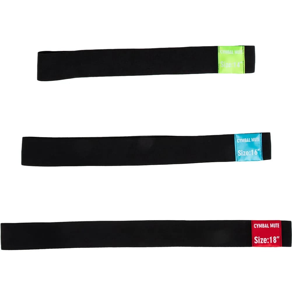 3Pcs Portable Cymbal Mute Belt Kit Elastic Pads for 14 16 18 Inch Cymbals Drum Practice Supply Low Noise Dampening Wear