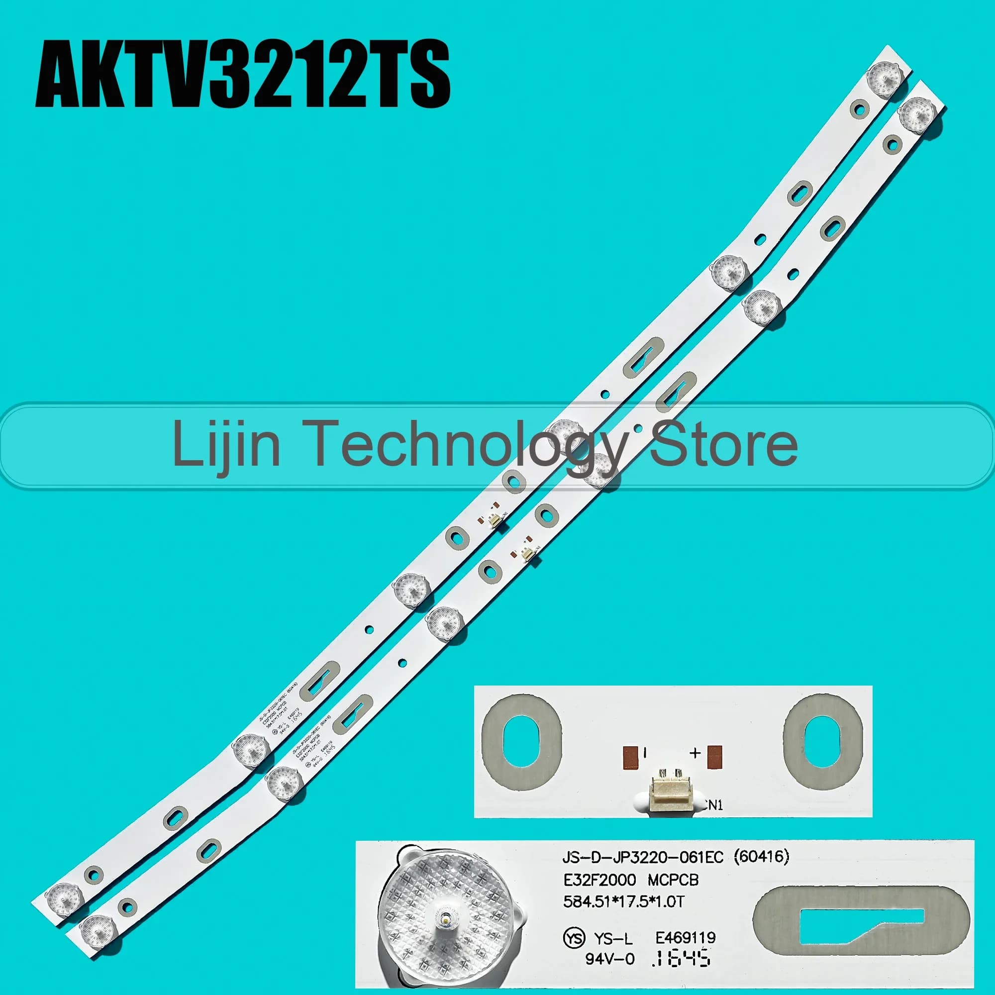 Striscia di retroilluminazione a LED per LD-3226 NPB08D575153BL051-001H R72-32D04-02012L13 V3 RH43-U32L18XX-XX01DL XS-D-JP3220-061EC (711220)