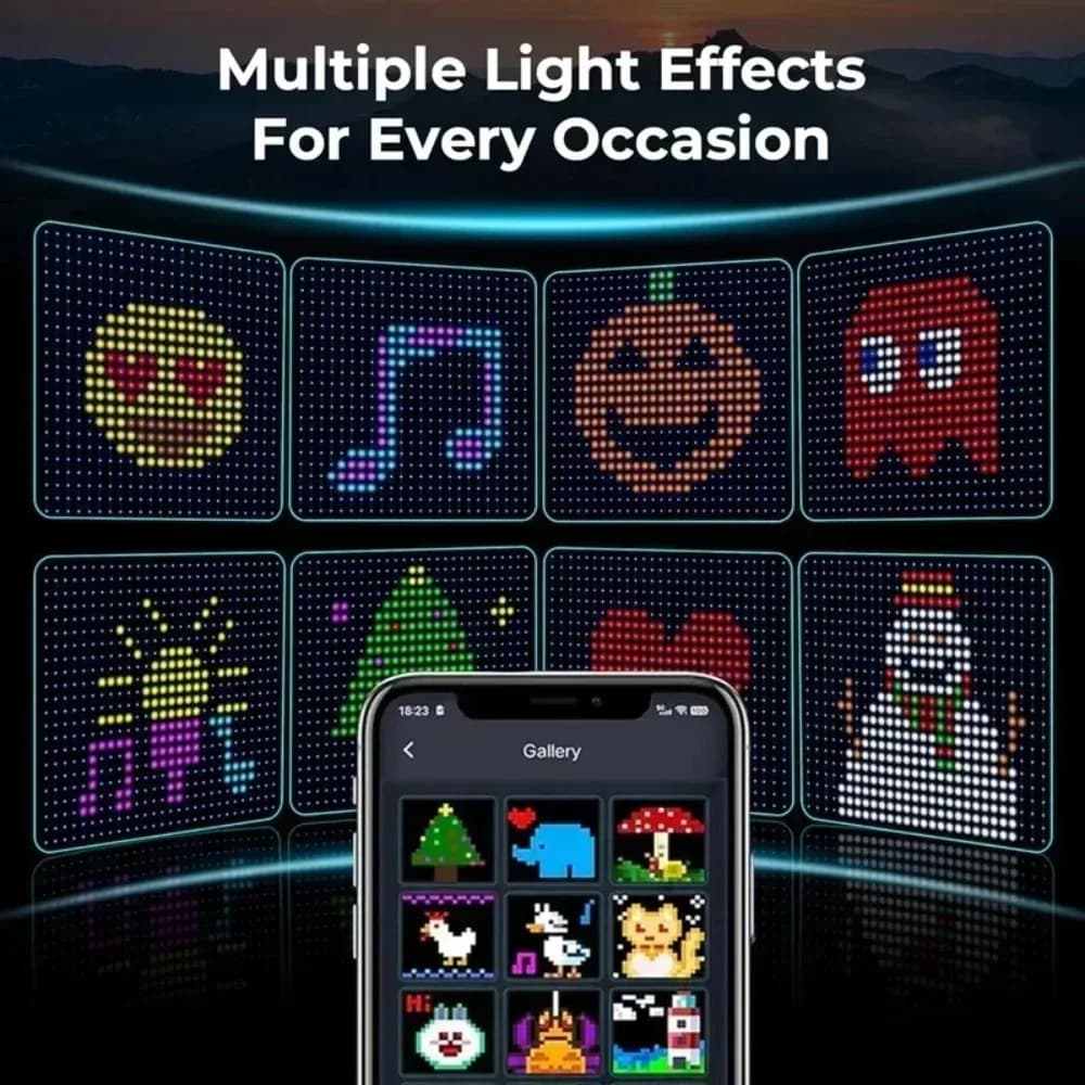 DIY Pattern LED Christmas Curtain Lights App Control Music Sync Waterproof Fairy Lamp Indoor Outdoor Holiday Decor